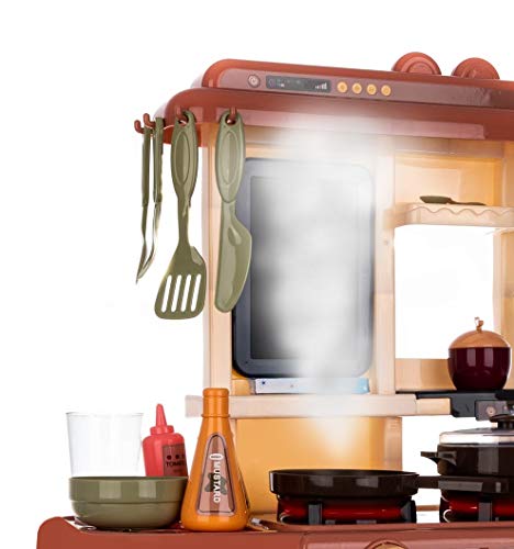 ISO TRADE Kinderküche Spielküche Zubehör Funktion Wasserhahn Kaltdampf 42 Elemente 9569, Farbe:Braun – Bild 5