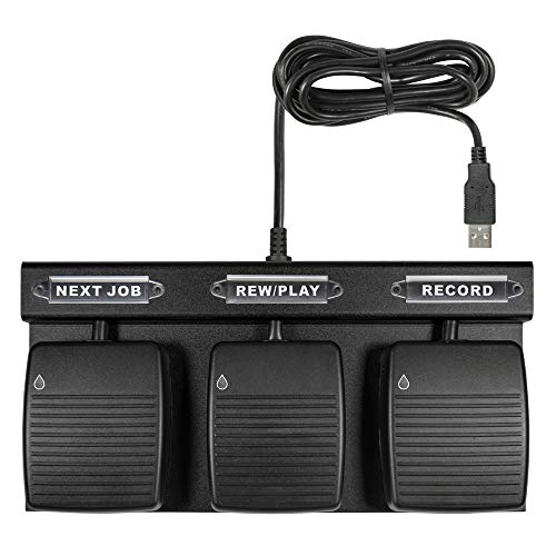 3 Button Hands Free Waterproof Dictation Foot Pedal for Medical Applications