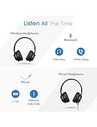 Mpow EQ auriculares para 4 modos en auriculares para oreja, Inalámbrico y alámbrico de PC teléfonos celulares TV