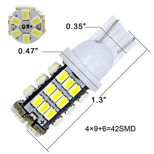 KDL T15 42-SMD LED Replacement Light Bulb 906 579 901 904 908 909 912 914 915 916 917 918 920 921 922 923 926 927 928 939 For RV Camper SUV MPV Car-White (pack of 10) - Thumbnail 7