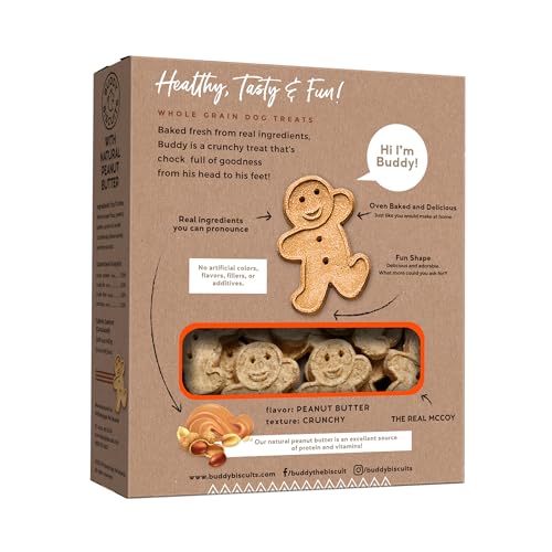 BUDDY BISCUITS CRUNCHY DOG TREATS, PEANUT BUTTER, 18 OZ. BOX