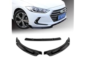 HK5 EPARTS 3 Pieces Front Bumper Lip Spoiler Splitter Side Body Kit Trim Protection Compatible with 2017-2018 Hyundai Elantra (Painted Black)