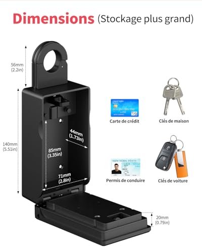 Populife Key Box with Fingerprint Smart Security Outdoor Key Box with Wireless Remote Access for Home, Office and Real Estate Agents, Offline Works