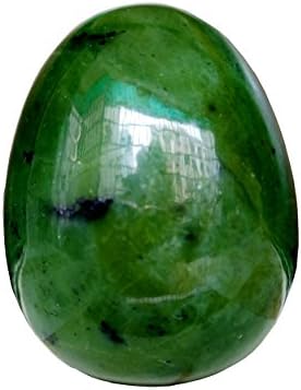 BEADIY-Nephrite Jade Yoni Eggs Healing Crystal Egg, Large 35x50mm (No Hole Drilled)