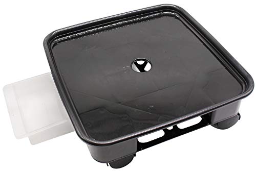 ANTETOK Plant Caddy Square Plant Dolly Trolley Saucer Moving Tray Pallet with Wheels and a Water Container Black Outer 12.4″ Inner 10.6″