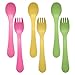 green sprouts Sprout Ware Fork and Spoon, Aqua Assortment, 6 Count