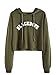 SweatyRocks Women's Letter Print Casual Long Sleeve Crop Top Sweatshirt Hoodies