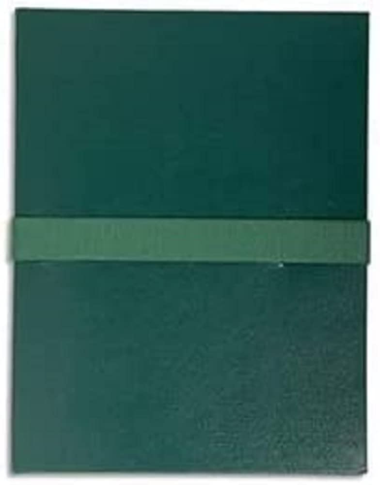 Exacompta - Ref 633E - Balacron Expanding Spine Folder - 240 x 320mm in Size, Suitable for Holding A4 Documents, Hook & Loop Strap Closure, Durable - Dark Green
