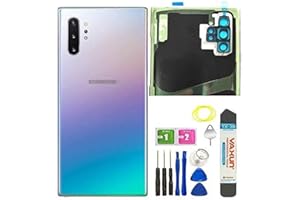 SESYOMR FXDTECH Galaxy Note 10 Plus 5G All Model Back Cover Glass Replacement Waterproof Housing Door W/Camera Glass Lens and Tape Parts Tools +Eject Pin+Tools (Aura Glow)