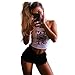 Azhong Women's Sexy Off Shoulder Sleeveless Crop Tops Summer Print Strapless Tube Top