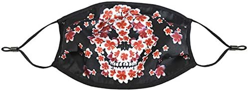 Sakura Skull Silk Mask Half Face Mouth-Muffle 2 Layer Fashion Motorcycle Fashion For Girls Woman Chic Sun Protection Outdoor Light breathable mysterious Fashions