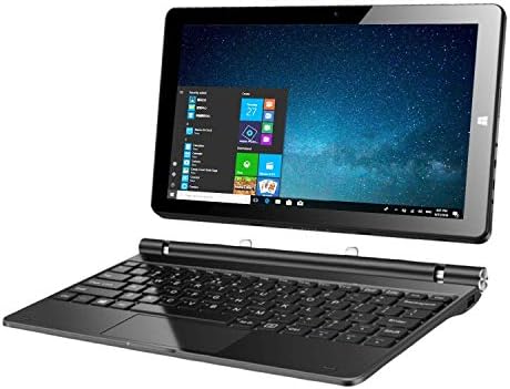 AWOW 10.1" Windows 10 Tablet PC 2 in 1 Touch Screen Laptop with Detachable Keyboard, Intel Quad Core 1.44Ghz/ 4GB DDR3 32GB eMMC /IPS/ Dual Camera/ Bluetooth 4.0/HDMI/MicroSD/USB