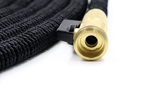 iZEEKER [2018 New] Three Times Expandable 50 Feet Magic Hose,Washing Car Hose,Strongest Expandable Garden Hose,Solid Brass Ends, Double Latex Core, Extra Strength Fabric (Black) - Thumbnail 5