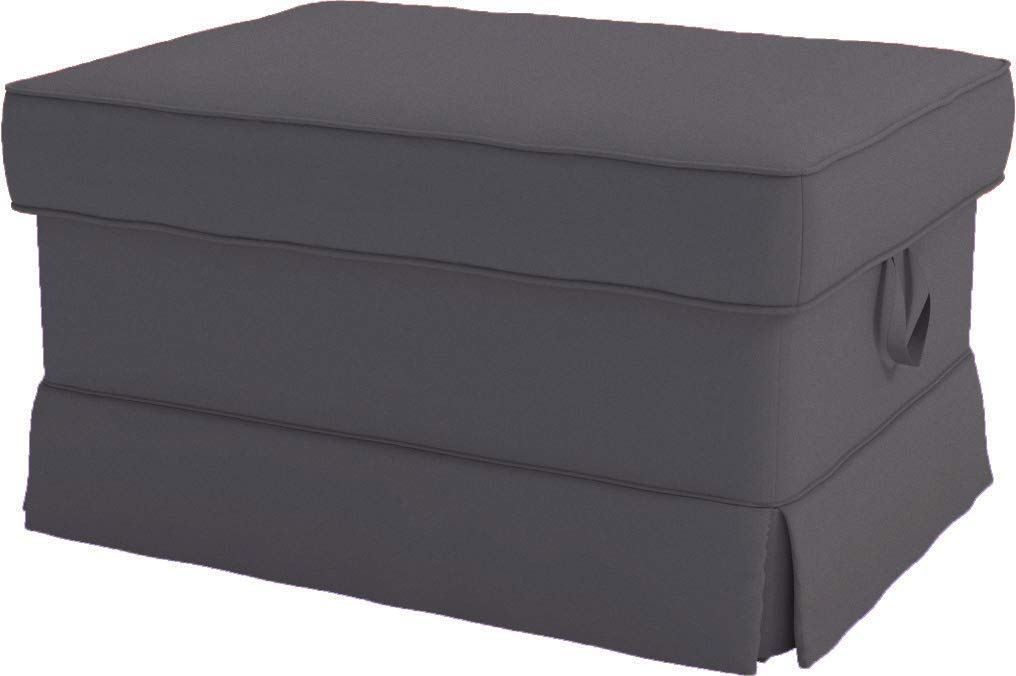 HomeTown Market Durable Fabric Sofa Cover Replacement Compatible for IKEA Ektorp Sofa. Slipcover Only. Sofa Not Included (Polyester Ottoman Dark Gray)