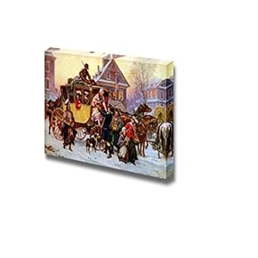 The Christmas Coach 1795 by Jean Leon Gerome Ferris - Canvas Print Wall Art Famous Painting Reproduction - 12" x 18"