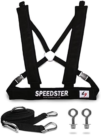 Speedster Padded Dual-Use Harness with 10.5ft Y-Towline &amp; Installation Kit for Speed Training Sleds &amp; Tires. Made in the USA.