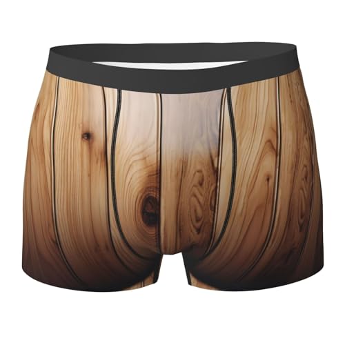 SYHEART Wood Grain Print Men'S Boxer Briefs With Elastic Comfort Fit Design For All-Day Wear