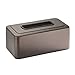 mDesign Rectangular Paper Facial Tissue Box Cover Holder for Bathroom Vanity Countertops, Bedroom Dressers, Night Stands, Desks and Tables - Steel, Bronze