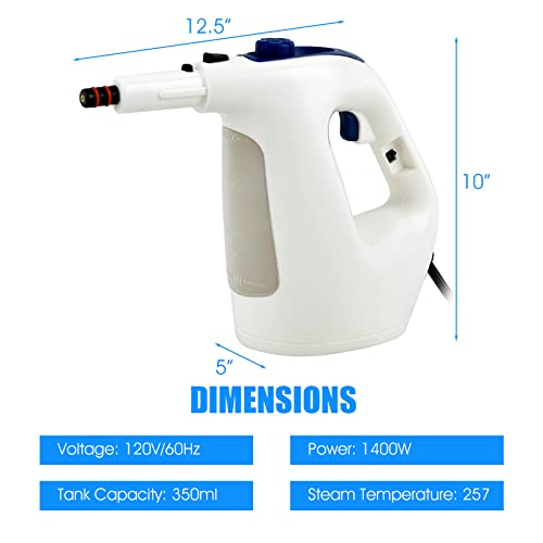 COSTWAY Handheld MultiPurpose Steam Cleaner with 17 Pieces, 350ml Large