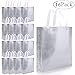 M&C Music Color 16pcs Glossy Reusable Grocery Shopping Bag Tote Bag with Handle Present Bag Gift Bag