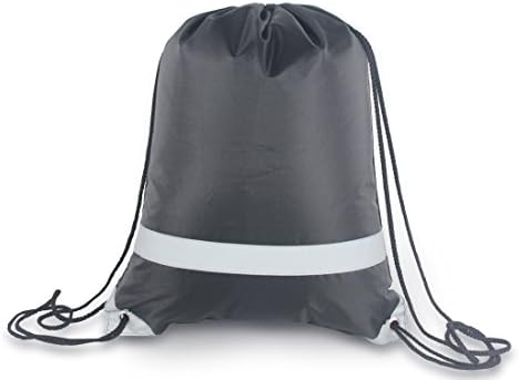 NAVO Drawstring Bag for Gym, Cinch Backpack with Reflective Safety Strap on Front, String Backpack ❤(Black）