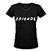 Mom's care Womens Cute Graphic V-Neck T Shirt Junior Tops Teen Girls Graphic Tees (V Black, M)