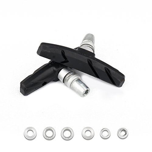WBCBEC Bike Brake Pads Set, 3 Pairs Road Mountain Bicycle V-Brake Blocks Shoes with Hex Nut and Shims - Thumbnail 3