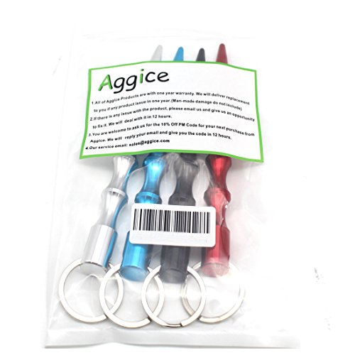 image for Defense Keychain - Aggice Metal Defense Keychain, 4 Pack Defense Solid