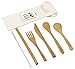 Dom&Vita Bamboo Travel Utensil | Organic Reusable Bamboo Cutlery Set + Bamboo Straw + Cleaning Brush + Cotton Storage Bag |Bamboo Fork Knife Soup Tea Spoon|Camping Lunch Box Utensils Flatware Set (1)