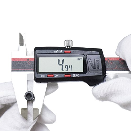 VINCA DCLA-0605 Quality Electronic Digital Vernier Caliper Inch/Metric/Fractions Conversion 0-6 Inch/150 mm Stainless Steel Body Red/Black Extra Large LCD Screen Auto Off Featured Measuring Tool (Cert