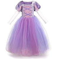 MYRISAM Girls Sofia The First Rapunzel Princess Halloween Costume Fancy Party Cosplay Dress Up Fariy Tale Birthday Dress 3-4T