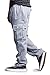 G-Style USA Men's Solid Fleece Cargo Pants DFP2 - GREY - 2X-Large