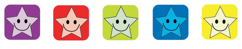 Sticker Solutions Square Smiley Star Stickers (Pack of 180)
