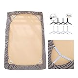 Bed Sheet Fasteners, 8 Pack Adjustable Triangle Heavy Duty Elastic Sheet Band Straps Suspenders Corner Gripper Holder Clip for Fitted Bed Sheets, Mattress Pad Covers, Sofa Cushion - Black and White