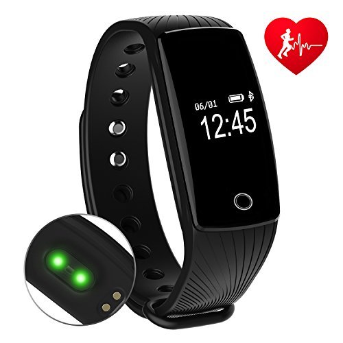 Fitness Tracker HR Monitor RIVERSONG Heart Rate Monitors Activity Smart Bracelet Sleep Monitors Pedometer Calorie Tracking Wristband Updated Version for iPhone and Android Phones (Black3)