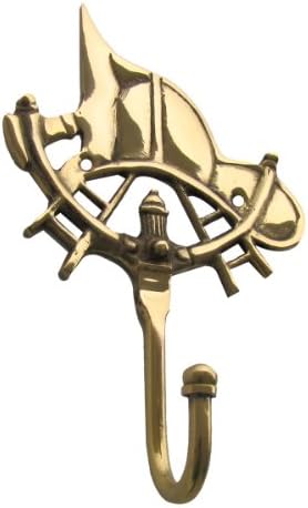 Solid Brass Fire Helmet Wall Mount Hook
