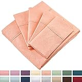 Cosy House Collection Elegant Bed Sheets - Queen Size, Peach (Wavy) - Luxury 6 Piece Hotel Bedding Set - Deep Pocket - Matte and Shine Beautiful Patterns - 1 Fitted, 1 Flat, 4 Pillowcases