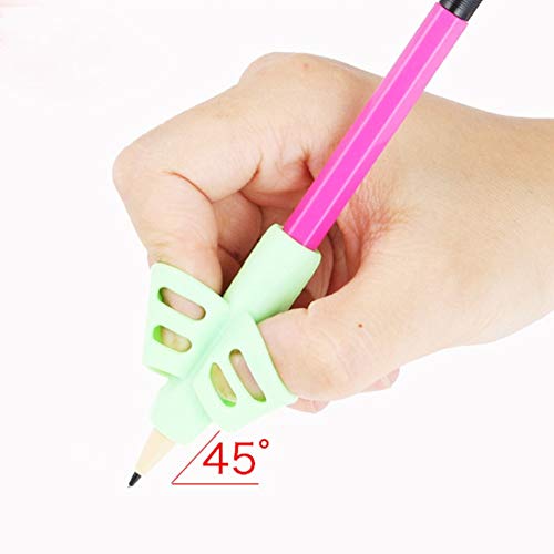 Two-Finger Pencil Grip, 2018 New Design Breakthrough Training and Cultivate Children Pencil Holder Pen Writing Aid Grip Posture Correction Tool 3PCS/Set Children Stationery Gift.