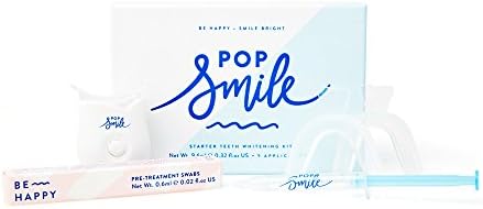 Pop Smile Non Peroxide Starter Teeth Whitening Kit - Up to 8 Shades Whiter in 5 Days