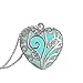 Susenstone Aqua Blue Tree Heart Glow In The Dark Pendant Necklace (Green)