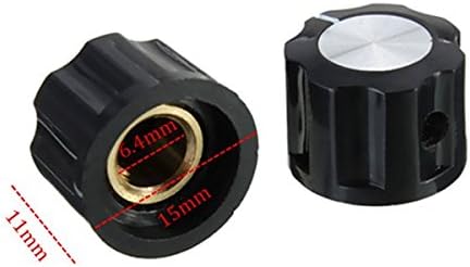 Guitar Mini Effect Pedal Knobs 6mm Black w/ Silver Cap Knob for Boss Pedals