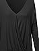Awesome21 Women's Basic Brushed Modal Crossover Long Sleeve Top with High-Low Hem