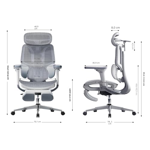 Hbada E3 Pro Ergonomic Office Desk Chair, with 3 Zone Dynamic Lumbar Support, 4D Adjustable Headboard, 6D Adjustable Armrests