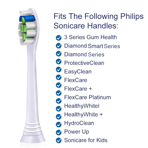 16 Pack Replacement Toothbrush Heads Compatible with Philips Sonicare Electric Toothbrush. 8er White and 8er Black