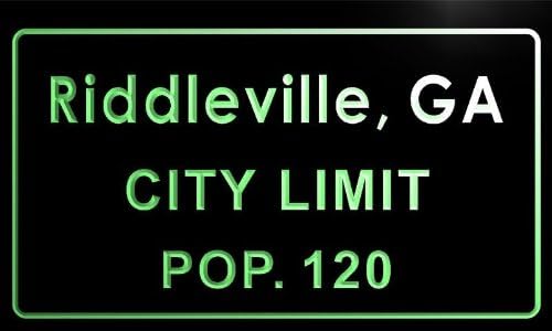 t87577-g Riddleville town, GA City Limit Pop 120 Indoor Neon sign