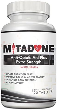 Mitadone Anti Opiate Aid Plus| Extra Strength| Natural Formula (120 Count) Vicodin, Percocet, Methodone, Suboxone, Oxycontin, Codeine, Hydrocodone, Oxycodone, Morphine, Heroin and other Painkillers.
