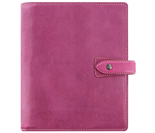 Filofax Malden Fuchsia A5 Size Leather Organizer Agenda Calendar with DiLoro Jot Pad Refills 2018 026029