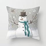 Cukudy New Christmas Snowman Pillowcase Home Decoration pillowcase