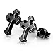 INBLUE Men's Stainless Steel Stud Earrings Black Cross