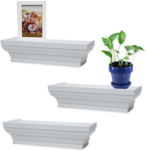 Harbortown 3pc Crown Molding Ledge 12” Decorative Modern Classic Wall Mount Display Shelf